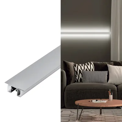 Obrázok produktu pre Montážny profil na stenu 4 eloxovaný hliník, plastový hliník D:100cm Š:1,8cm V:4,8cm vrátane koncoviek a upevňovacích svoriek