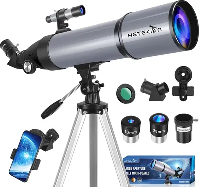 Productafbeelding van Telescoop, 80 mm diafragma 600 mm telescopen voor volwassenen, astronomische draagbare refractortelescoop voor kinderen en beginners, voor maansterobs