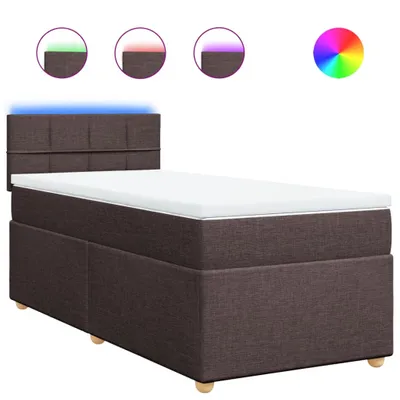 Produktbild von Boxspringbett mit Matratze Dunkelbraun 90x200 cm Stoff
