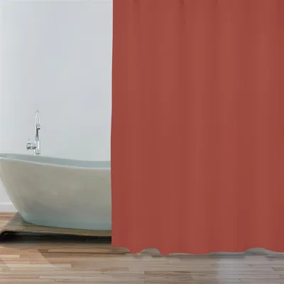 Produktbild von MSV Premium Anti-Schimmel Textil Duschvorhang - Anti-Bakteriell, waschbar, 100% wasserdicht - Polyester, „Terracotta Rot“ 180x200cm