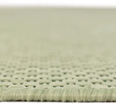 Image de Tapis Unyqoos® imitation sisal – Tapis uni moderne pour intérieur et extérieur, couleur vert, 80 x 200 cm, 100% polypropylène