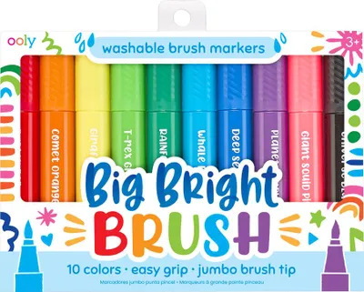 Produktbild von Ooly - Jumbo Brush Marker Set - 10 Auswaschbare Farben für Kinder