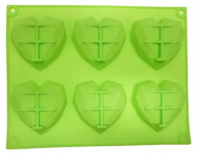 Produktbild von Rossner Silikonform 6 Herzen für Pralinen und Kekse