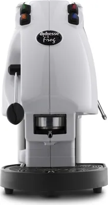 A white Didiesse Frog espresso machine is shown from the front.