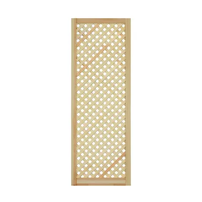 A wooden lattice panel.
