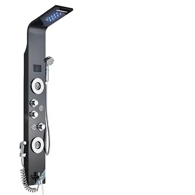 Produktbild von LED Duschpaneel, Wasserfall Regendesign, Spa Massage Sprüher, Schwarze Farbe 8006