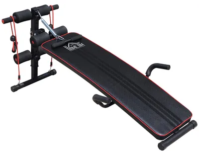 Obrázok produktu pre Nastaviteľná Sit-Up lavica pre domáce fitness s odporovými pásmi
