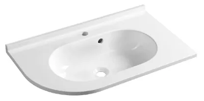 Immagine prodotto di Sapho Pulse - Lavabo ad angolo 750x450 mm, con sfioratore, foro per rubinetto, a destra, bianco BM658