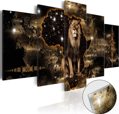 Produktbild von 3mm Acrylglasplatte Acrylglasbild - Golden Lion 200x100 cm Tiere g-A-0011-k-o