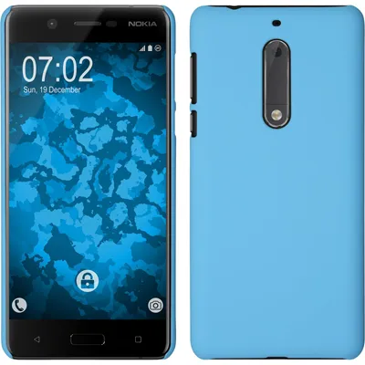 Produktbild von PhoneNatic Case für Nokia 5 Hülle hellblau gummiert Hard-case für Nokia 5 + 2 Schutzfolien