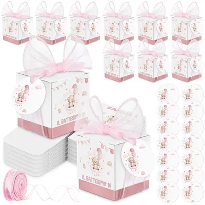 Image de Solidchoice - Coffret de 50 cadeaux de baptême avec étiquettes personnalisables