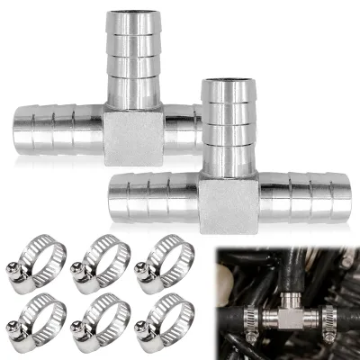 Schlauchverbindungsset 8 mm, 2 T-Stücke + 6 Klemmen, Edelstahl