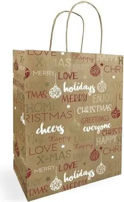 Zdjęcie produktu dla Torba Papierowa Na Prezent świąteczna KRAFT 340x140x395mm
