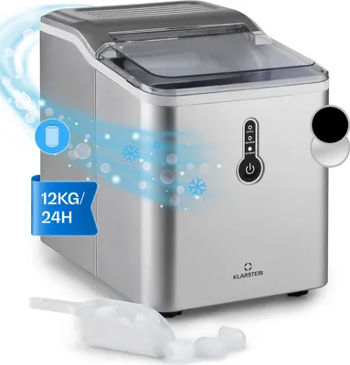 Image de Klarstein Machine a Glacons pour la Maison, Capacité de 1.5L, Fabrique Rapidement Jusqu'à 12kg de Glacons, Machine a Glaces Petits et Grands Glaçons en Forme de Balles, Autonettoyante, Ice Maker