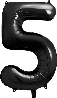 Produktbild von Folienballon Ziffer 5 Zahlenballon 86cm Schwarz