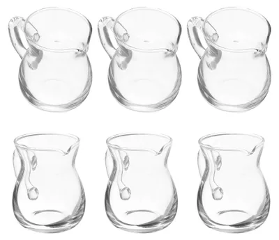 Produktbild von Transparente Milchkännchen 6 Stück 100 ml Glasbehälter Kompakter Ausgießer für Kaffee, Tee und Sirup Zuhause und Unterwegs