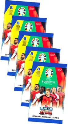 Produktbild von Topps UEFA EURO 2024 Germany Match Attax Karten - EM Sammelkarten - 5 Booster
