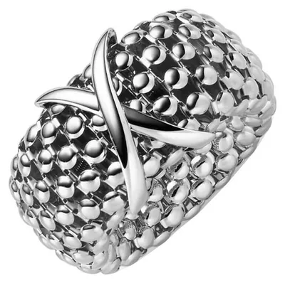 Produktbild von Ring aus 585 Gold Weißgold Damenring Fingerring elastisch Himbeer Breite 14mm Innenumfang 55mm Ø17.5mm