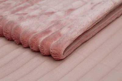Produktbild von Minky Streifen Strickwaren, Schmutziges Rosa 50 x 160 cm