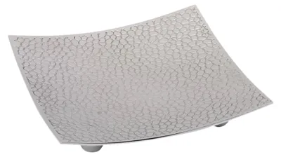 Produktbild von Viereckiger Kerzenteller 10x10cm aus vernickeltem Messing in Silber