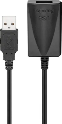 Zdjęcie produktu dla Goobay 68876, 5 m, USB A, USB A, USB 2.0, Męska/Żeńska, Czarny
