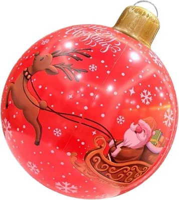 Produktbild von Famanu Aufblasbare Weihnachtskugel - Wetterfeste Dekoration - 61 cm Durchmesser - Bunt
