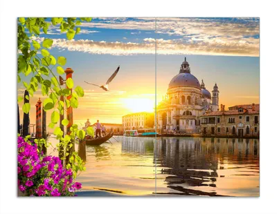 Produktbild von Wallario Herdabdeckplatte aus Glas, Größe 70 x 52 cm 2-teilig, Motiv Italienischer Sommerabend