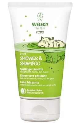 Produktbild von Weleda Kids 2in1 Shower & Shampoo Spritzige Limette 150 ml, 150 ml, 2-in-1 Haar & Körper, Nicht-professionell, Kinder, Alle Haare, Schwarz, Blond, Kastanie, Rot
