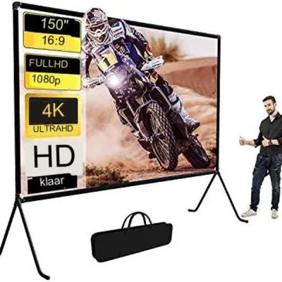 Produktbild von Famanu Beamer Leinwand - Tragbare 150-Zoll 16:9 Projektionsleinwand