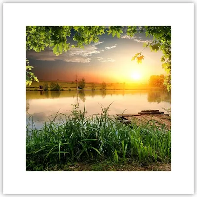 Produktbild von Poster - Poster ohne Rahmen - Brücke See - 30x30 cm - Wand Bild - Wanddeko - Wandbilder - Kunstposter - Wandposter - Bilder - Kunstdruck - Wanddekoration - Wandbild - P2XAC30x30-3914