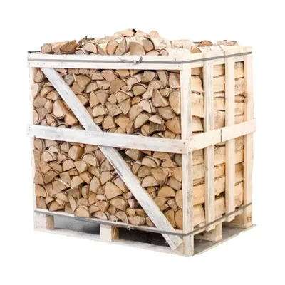 Produktbild von Halbe Palette kammergetrocknetes gespalten Birke Brennholz 25cm