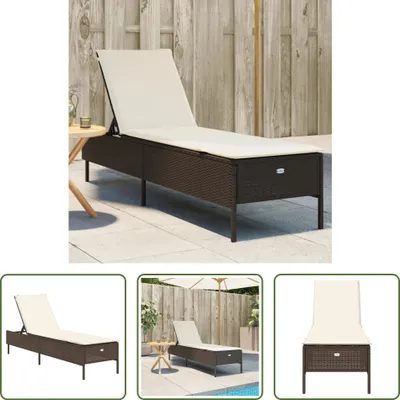 Produktbild von The Living Store Sonnenliege mit Auflage Braun Poly Rattan