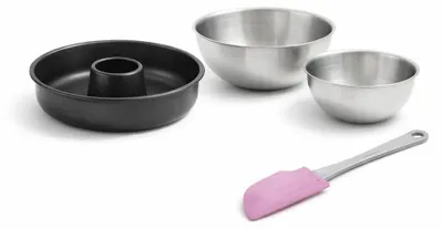 Image de Set de 4 ustensiles de pâtisserie moule à gâteaux 2 bols et spatule Black mettallic Black mettallic Zenker  Black mettallic