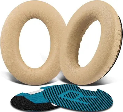 Immagine prodotto di Cuscinetti auricolari in pelle proteica per cuffie over-ear, beige, compatibili con le serie QuietComfort e SoundLink