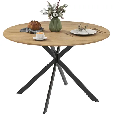 Productafbeelding van HOMCOM Eettafel voor 4 personen, keukentafel in industriële stijl, eikenhout