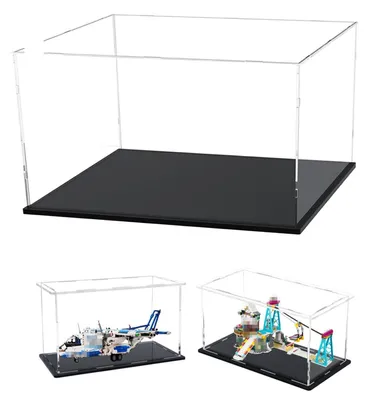 Produktbild von Klarer Acryl Vitrine für Sammlung mit schwarzem Sockel