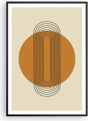 Produktbild von Gerahmtes Poster - Schwarzer Rahmen - Stück Geometrisch Orange - 70x100 cm - Wand Bild - Wanddeko - Wandbilder - Kunstposter - Wandposter - Bilderrahmen - Bilder - Kunstdruck - P2BPA70x100-4877