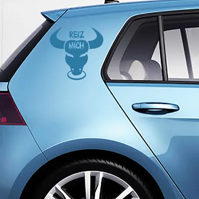 Produktbild von Aufkleber - Autoaufkleber-Set "Reiz Mich!" 2 Stk. je 10cm x 10cm hellblau - Tuning Carystyling Heckscheibe Auto