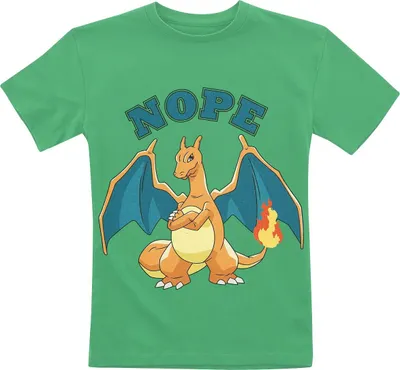 Produktbild von Pokémon T-Shirt Uni Kids - Glurak - Nope grün 140