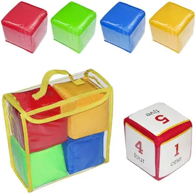 Obrázok produktu pre Deti mäkké kocky učia hračky Baby kocky hádzanie s priehľadnými vreckami skoro