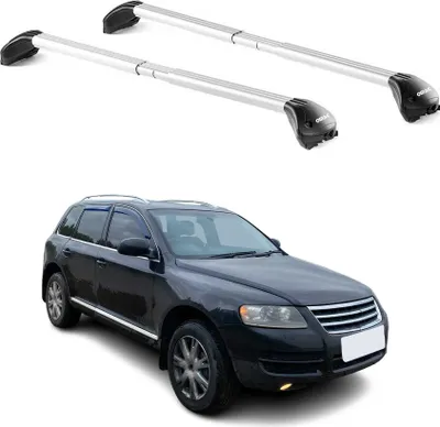 Produktbild von Dachträger Grundtäger für VW Touareg mk1 2002-2010 5 tür 100kg Alu Silber 2x ABE