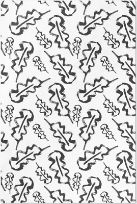 Produktbild von Gemalte Blätter in einem minimalistischen Stil – Vinyl Fußmatte – 150x225 cm – Rutschfest, Pflegeleicht & Langlebig