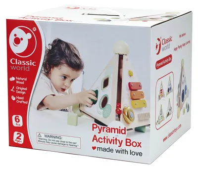 Image de Classic World Boîte d'activités en bois Pyramide - Jouets éducatifs pour enfants