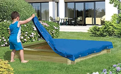 Produktbild von Sandkastenabdeckung 120x120 cm, blaue Plane für Sandkasten Abdeckplane Abdeckung