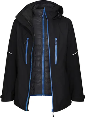 Produktbild von Regatta Professional TRA156 | Herren Jacke, X-Pro Evader III 3in1 Jacket, wasserdicht - Farbe: Black/Oxford Blue - Größe: L