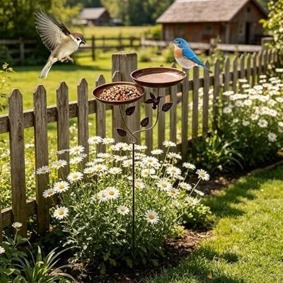 Produktbild von Dekorative Bewässerungsstation im Vintage-Stil für Bienen, Schmetterlinge und Vögel – Wasserschale für Garten, Terrasse, Rasen, Balkon, Hof und Bauernhof
