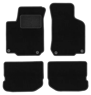 Produktbild von Velours-Fußmatten für VW Jetta IV 1998-2005 (Limousine/Kombi) – 4-tlg, Schwarz, passgenau – Wielganizator LUX