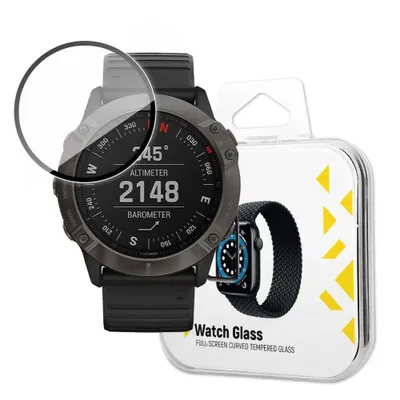 Produktbild von Wozinsky Hybrid-Displayschutz aus gehrtetem Glas fr Garmin Fenix 6 Pro, Schwarz