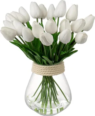 Produktbild von 10 Stück Künstliche Tulpenblumen Latex Real-Touch für Home Party Hochzeitsstrauß Garten Dekoration