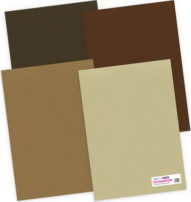 Produktbild von itenga Fotokarton - A4 300 g/qm 24 Blatt - Brauntöne - 4 Farben je 6 Blatt